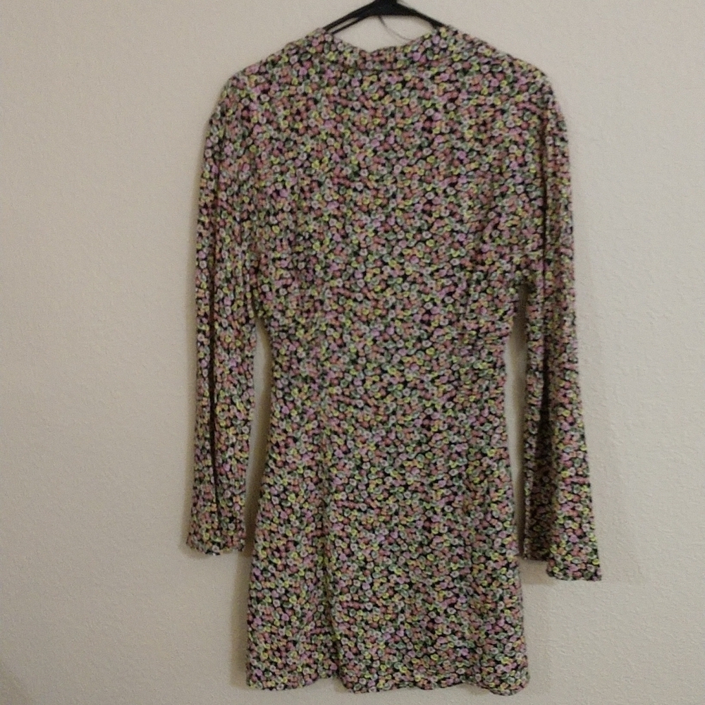 ZARA Multi Color Floral Printed Dress - Picture 7 of 11